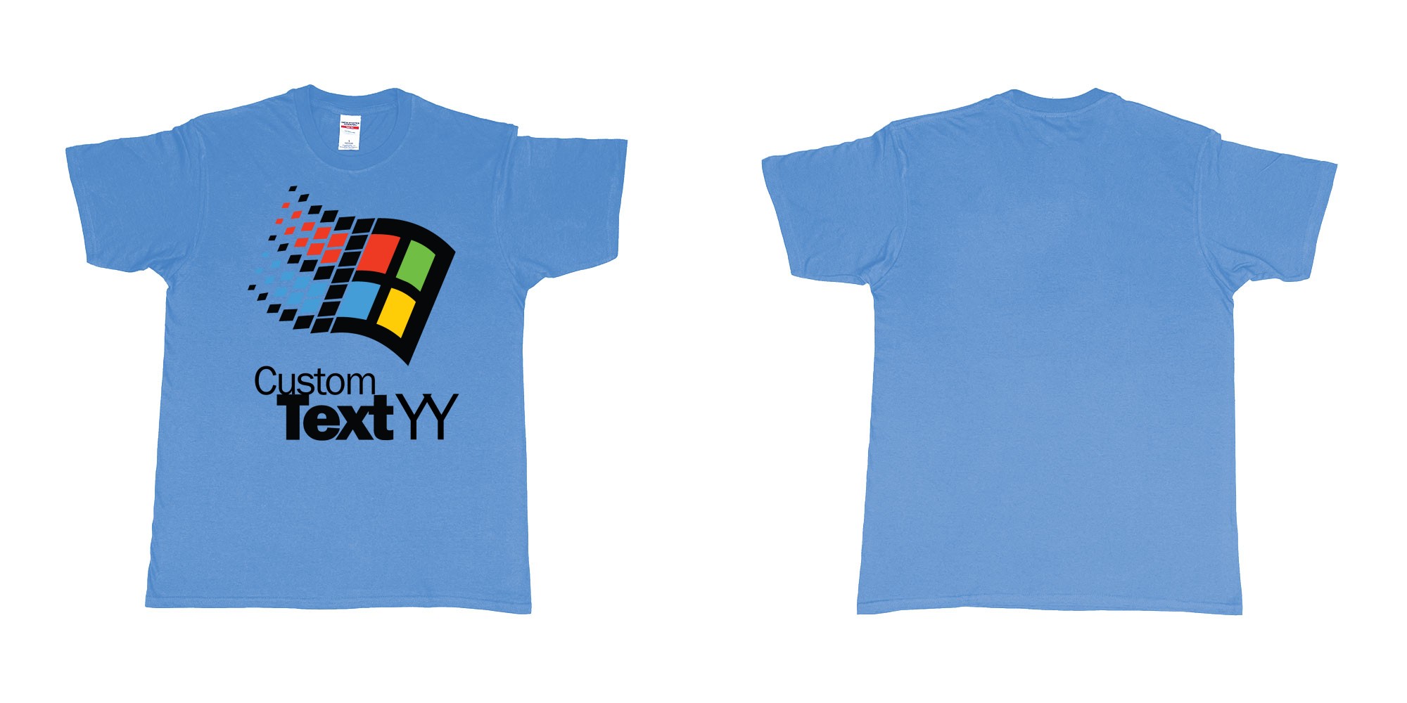 Custom tshirt design  in fabric color carolina-blue choice your own text made in Bali by The Pirate Way