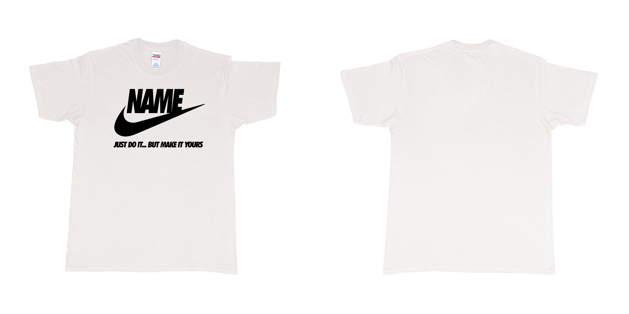 Custom tshirt design  in fabric color white choice your own text made in Bali by The Pirate Way